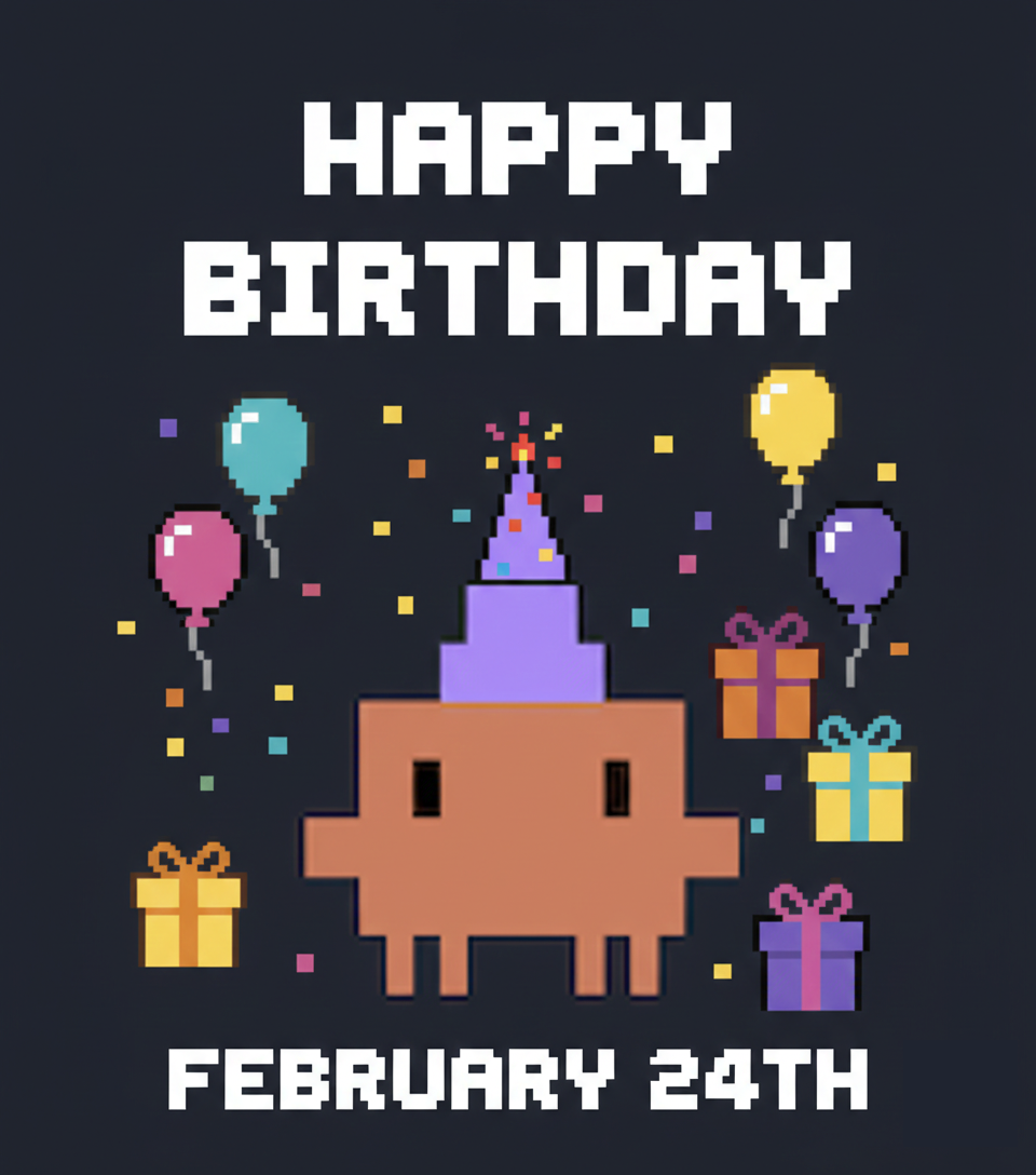 Clawd Happy Birthday February 24th